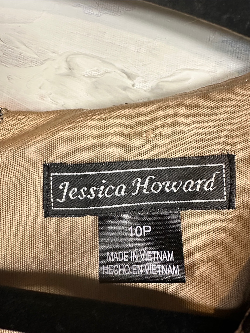 Jessica Howard Black Lace Overlay Dress 10P Petite Long Sleeve Cocktail Partt - Picture 2 of 9